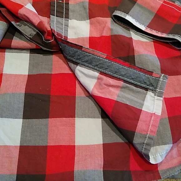 Kenneth Cole Men's Button Down Casual Long Sleeve Shirt. Grays & Reds Sz S - Picture 10 of 11